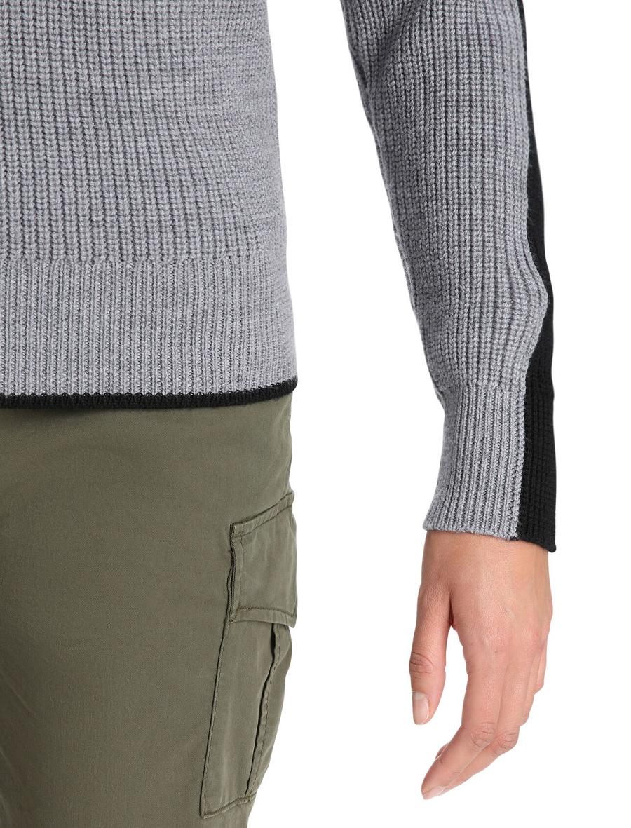 Icebreaker Merino Lodge Long Sleeve Half Zip Naisten Neulepuserot Harmaat Mustat | FI 1621UZGT